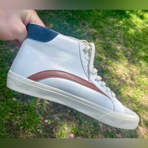 Madewell High Top Sneakers Shoes Women's Size 10 Leather White NWOB NWOT Casual - Picture 10 of 13